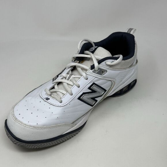 New Balance 806 Tennis Shoes Mens 9 2E Wide White Blue Leather Walking Sneakers - Picture 9 of 16